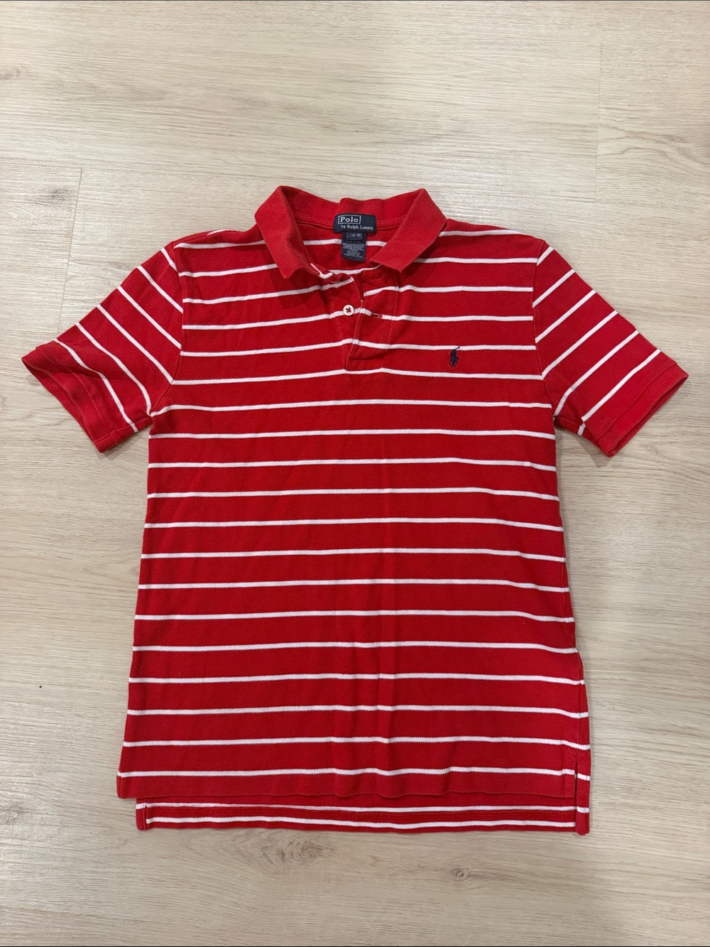 Polo by Ralph Lauren large 14-16 Red & White Striped Polo Shirt